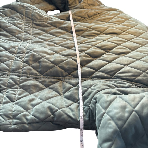 Korean Boutique Quilted Hooded Coat Faux Fur Green M Dongdaemun Adjustable Waist - Picture 7 of 14